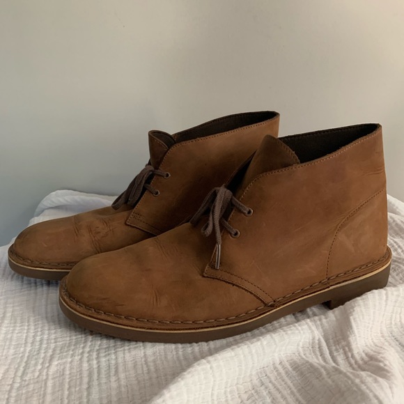clarks desert boots mens brown